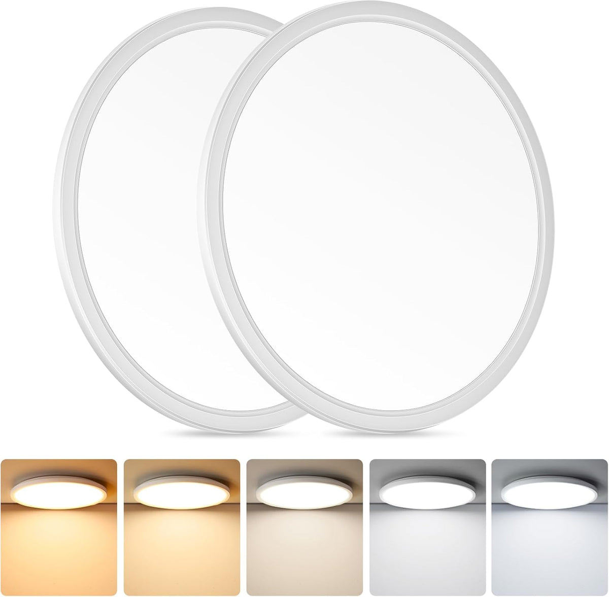 Brightever Lámpara de techo LED de montaje empotrado de 12 pulgadas...