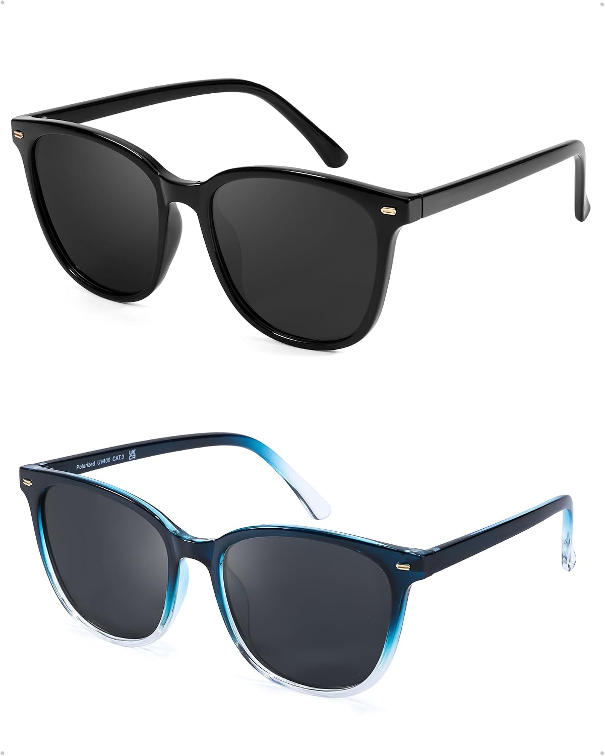 FIMILU 2 paquetes de gafas de sol para mujer, lentes polarizadas co...