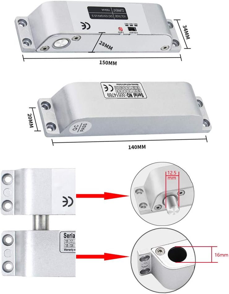 Cerradura de puerta electrónica del modo del NC de la cerradura elé...