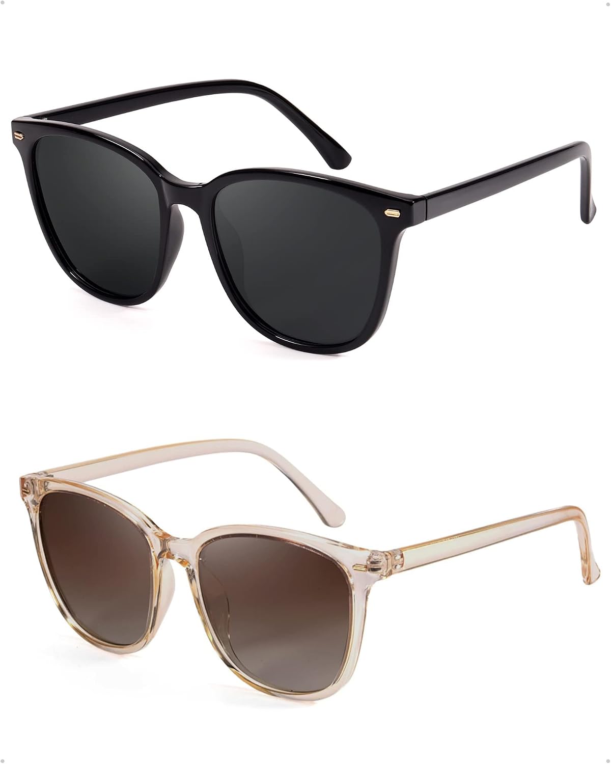 FIMILU 2 paquetes de gafas de sol para mujer, lentes polarizadas co...