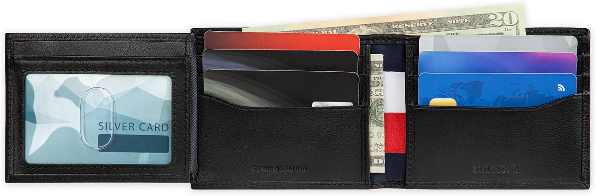 Tommy Hilfiger Cartera Passcase para hombre con ventana de identifi...