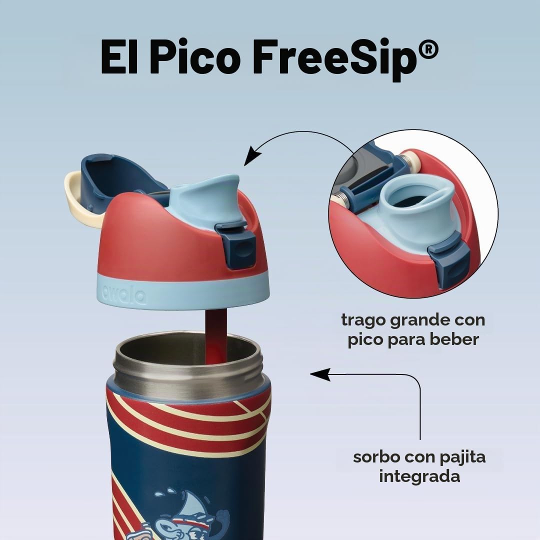 Owala FreeSip - Botella de agua de acero inoxidable para niños, 16...