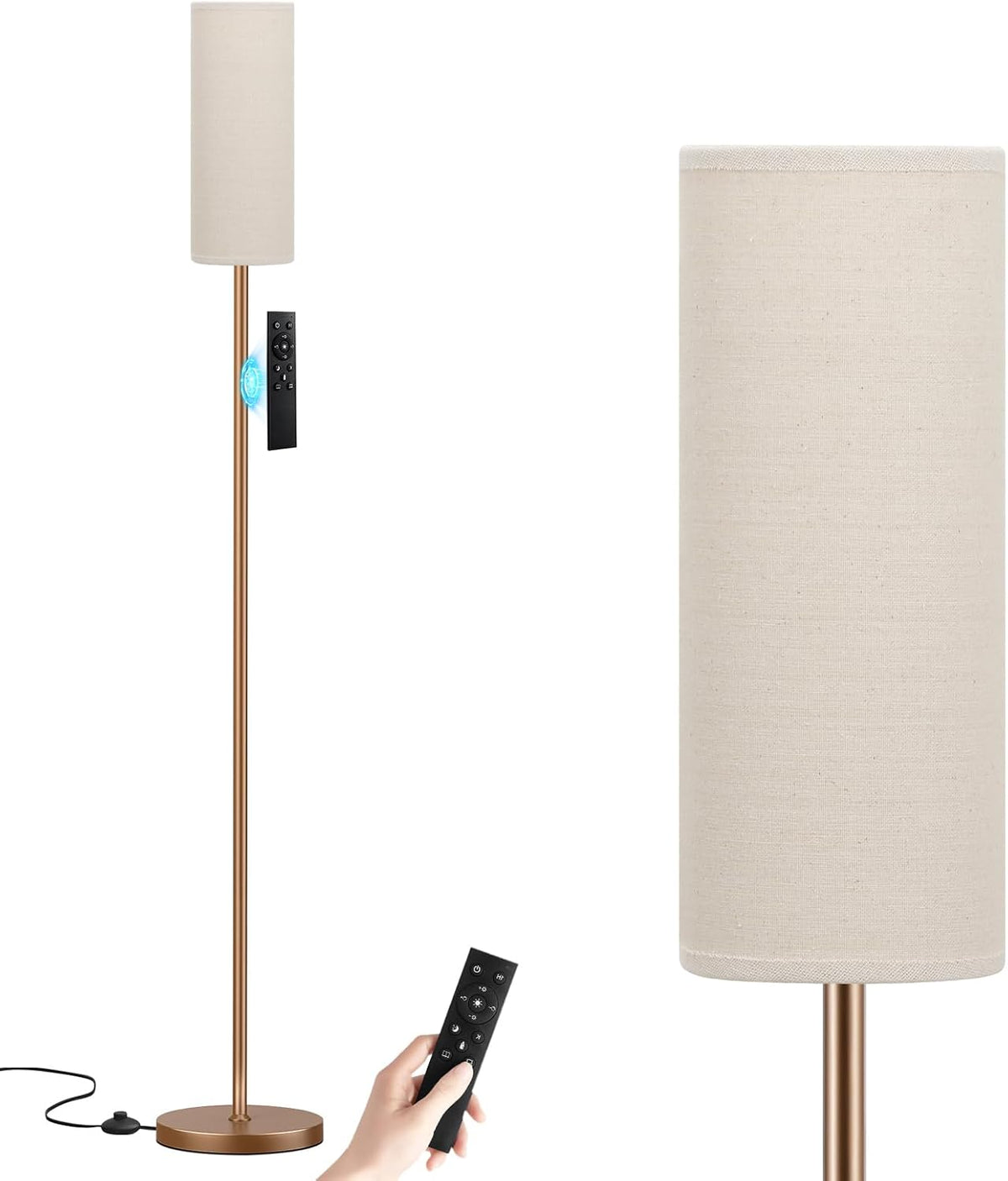 Ambimall Lámparas de pie de 64 pulgadas para sala de estar con cont...