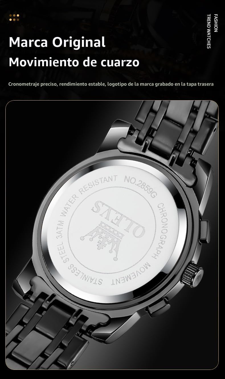 OLEVS Relojes para hombre, resistente al agua, de lujo, gran cara,...