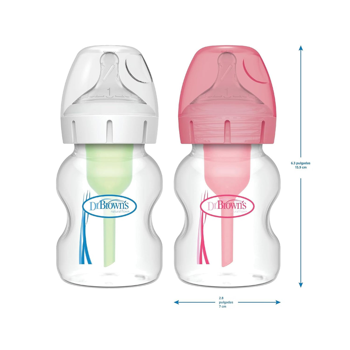 Dr. Brown's Anti-Colic Options+ biberón de cuello ancho, 5 oz, 1 pa...