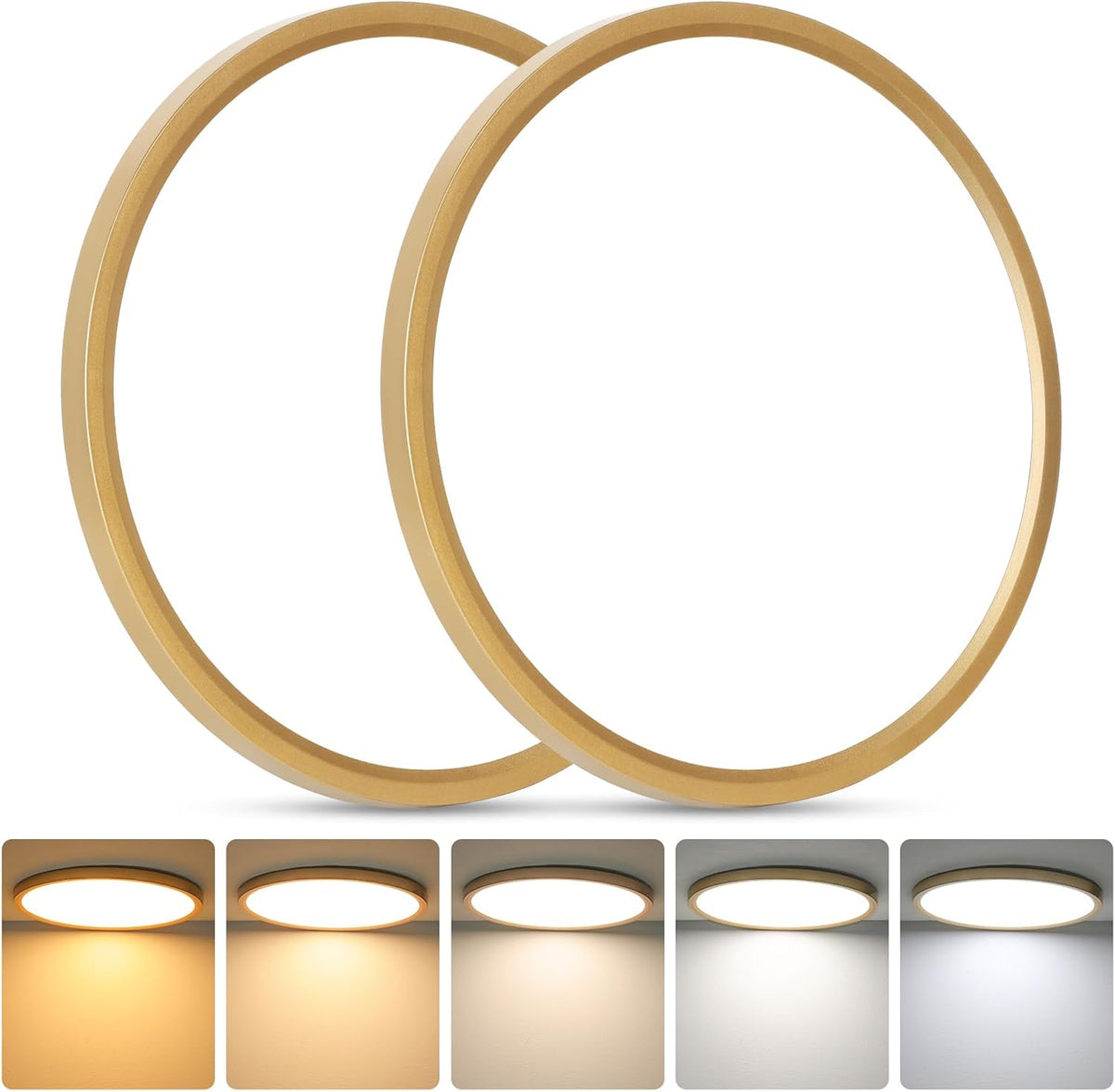 Brightever Lámpara de techo LED de montaje empotrado de 12 pulgadas...