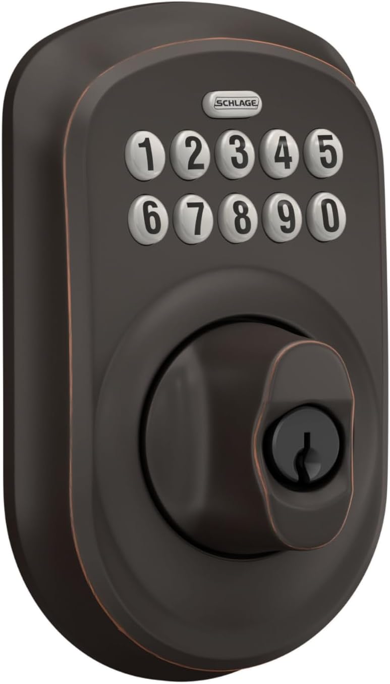 Schlage - Cerrojo de seguridad Plymouth BE365 PLY 716 con teclado,...