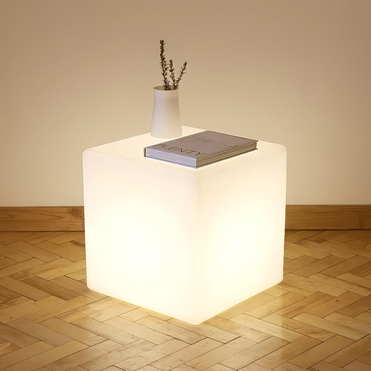 Mr.Go Taburete de luz LED que cambia de color de 14 pulgadas | Mesa...