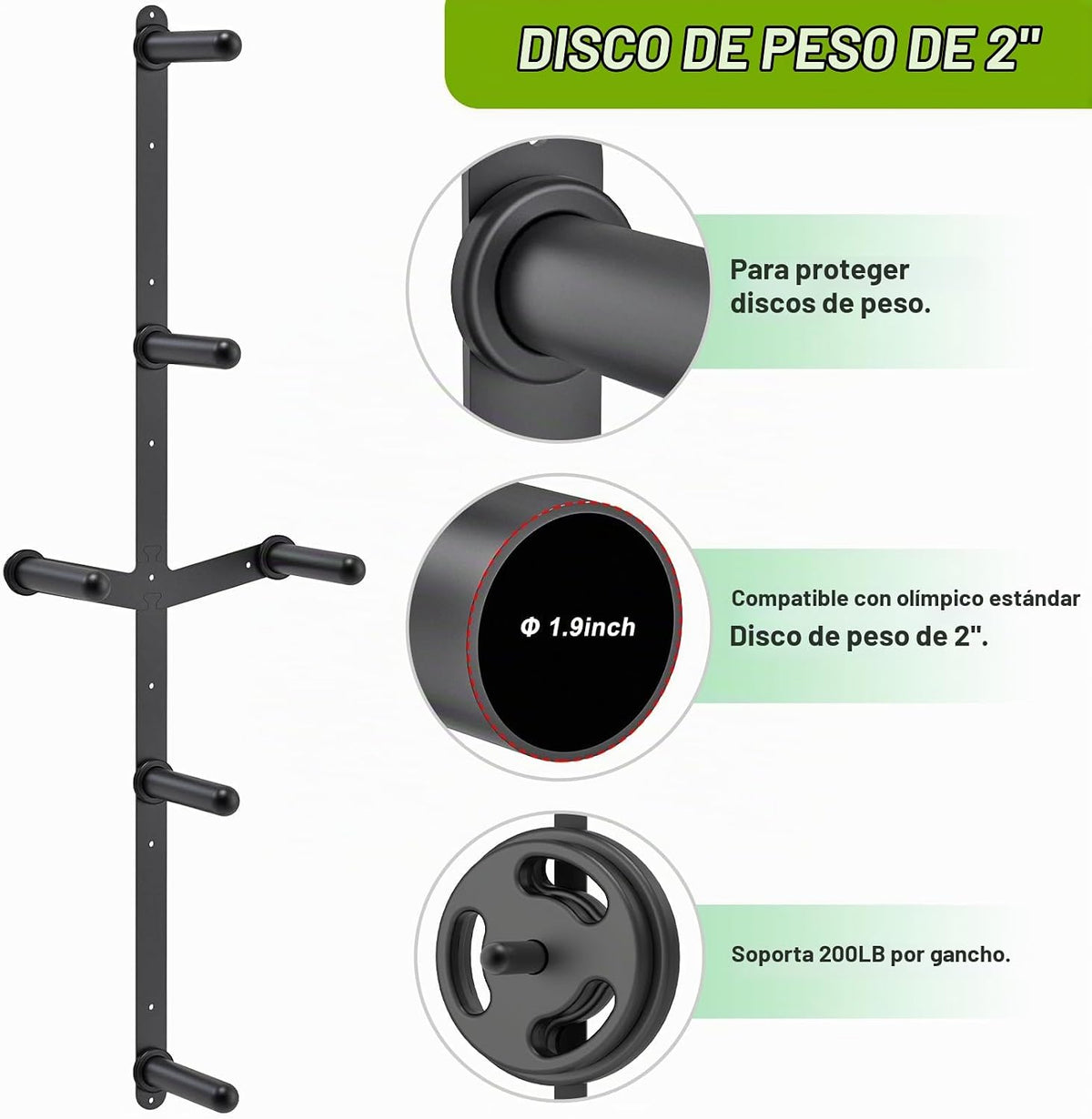 Kipika Estante de Almacenamiento para Discos de Peso - Soporte para...