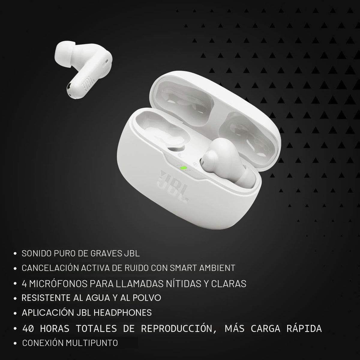 JBL Vibe Beam 2 - Auriculares inalámbricos con cancelación de ruido...