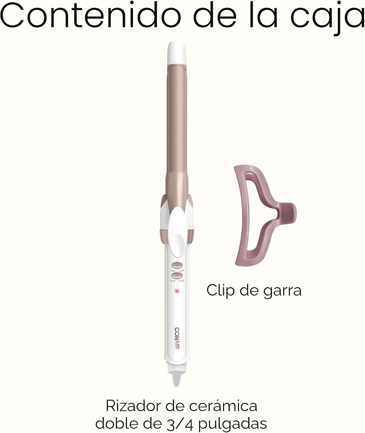Conair - Plancha rizadora con clip de garra, barril de 3\/4 pulgada...