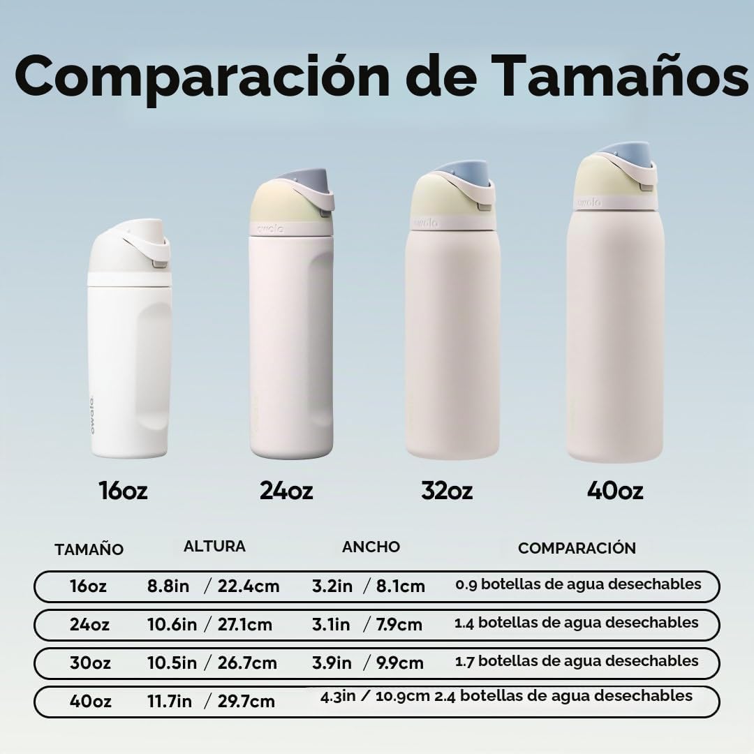 Owala FreeSip - Botella de agua de acero inoxidable de 24 oz Iced B...