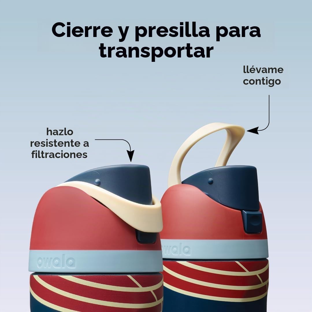 Owala FreeSip - Botella de agua de acero inoxidable para niños, 16...