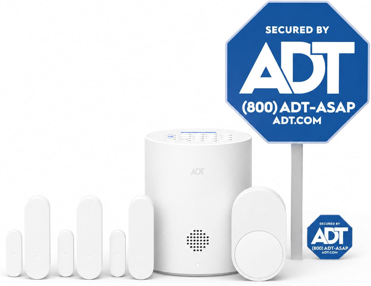 ADT Blu Kit de inicio del sistema de seguridad para el hogar, alarm...