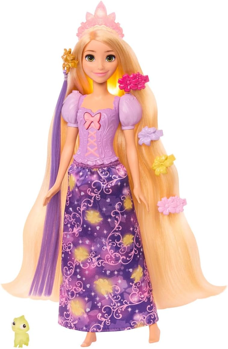 Mattel Disney Princess Rapunzel Fashion Doll con pelo iluminado y m...