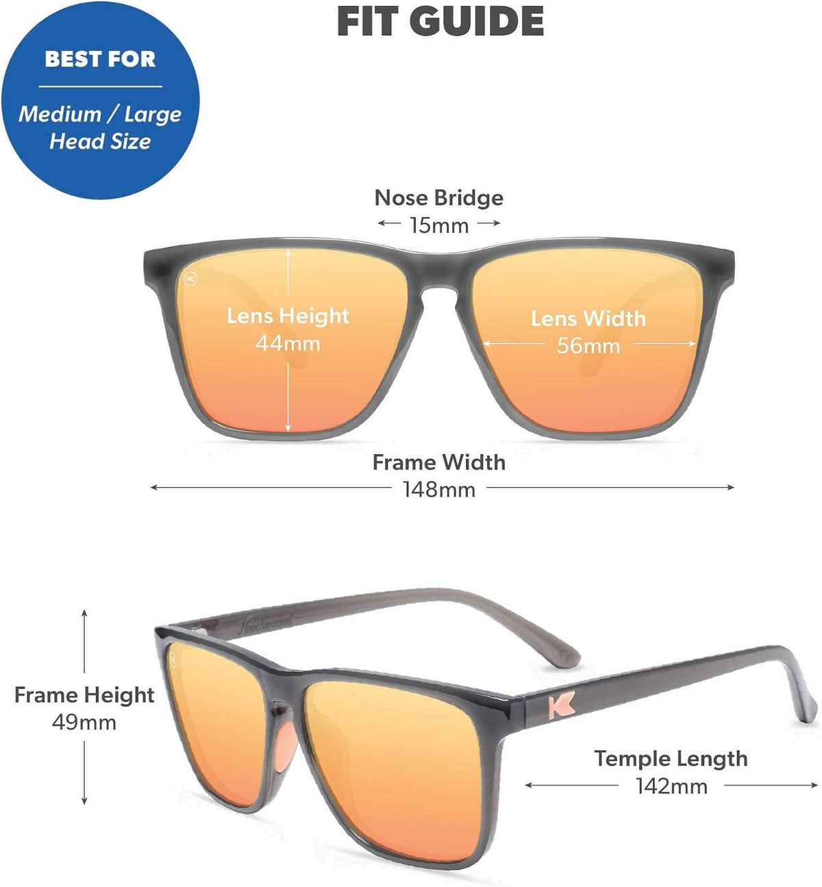 Knockaround Gafas de sol polarizadas cuadradas para hombres y mujer...