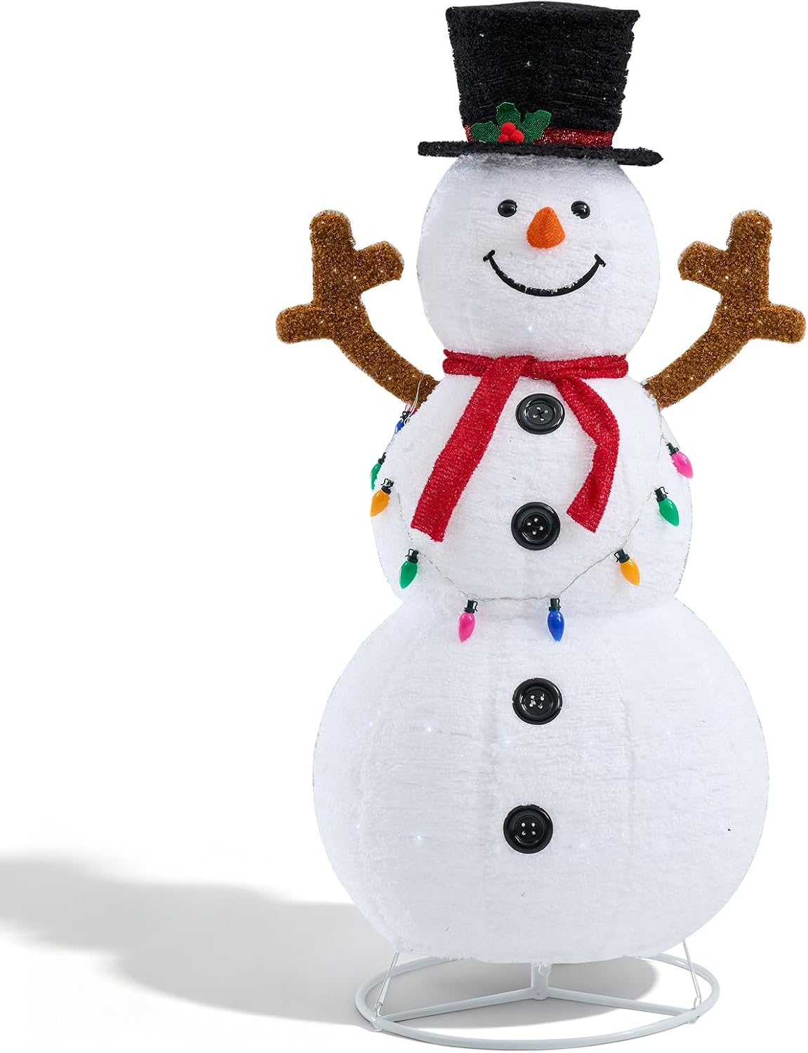 NEWBULIG Muñeco de nieve navideño iluminado de 5 pies, decoración a...