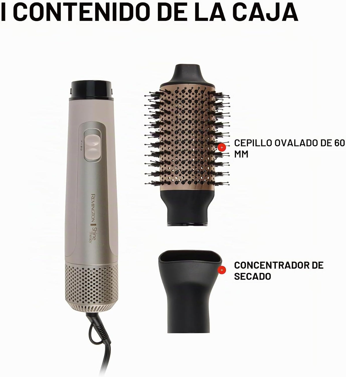 Remington Shine Therapy - Cepillo secador de pelo ovalado de 2.4 pu...