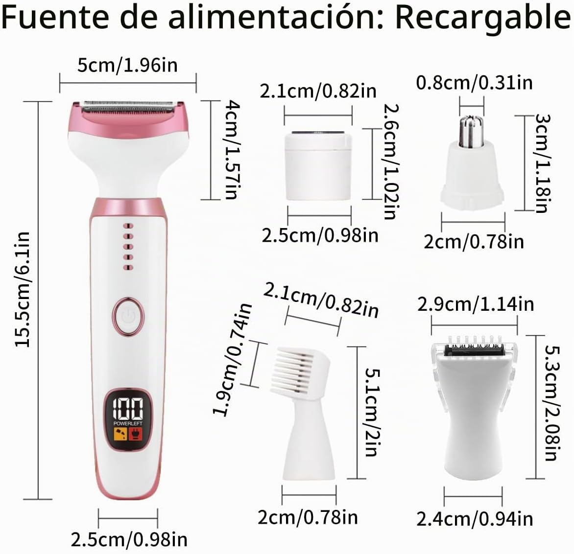 Maquinillas de afeitar eléctricas para mujer, recortadora de bikini...