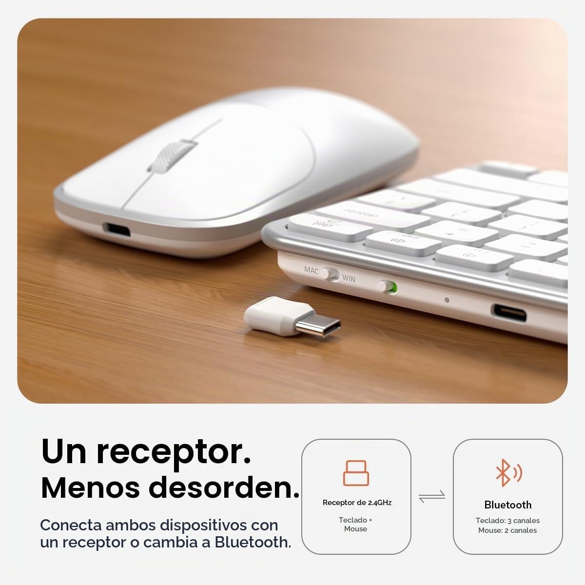Satechi Slim CEX1 - Combo de teclado y mouse inalámbricos, Bluetoot...