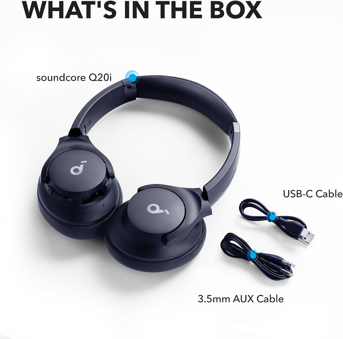 Auriculares Soundcore by Anker Q20i con funda protectora, azul, paq...