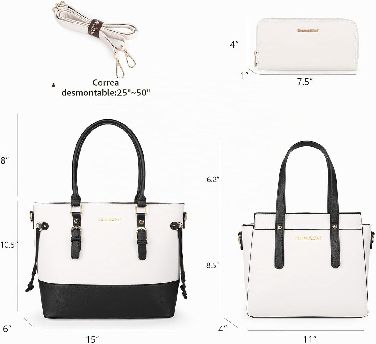 Montana West - Juego de 3 piezas de bolsos para mujer: bolso de man...
