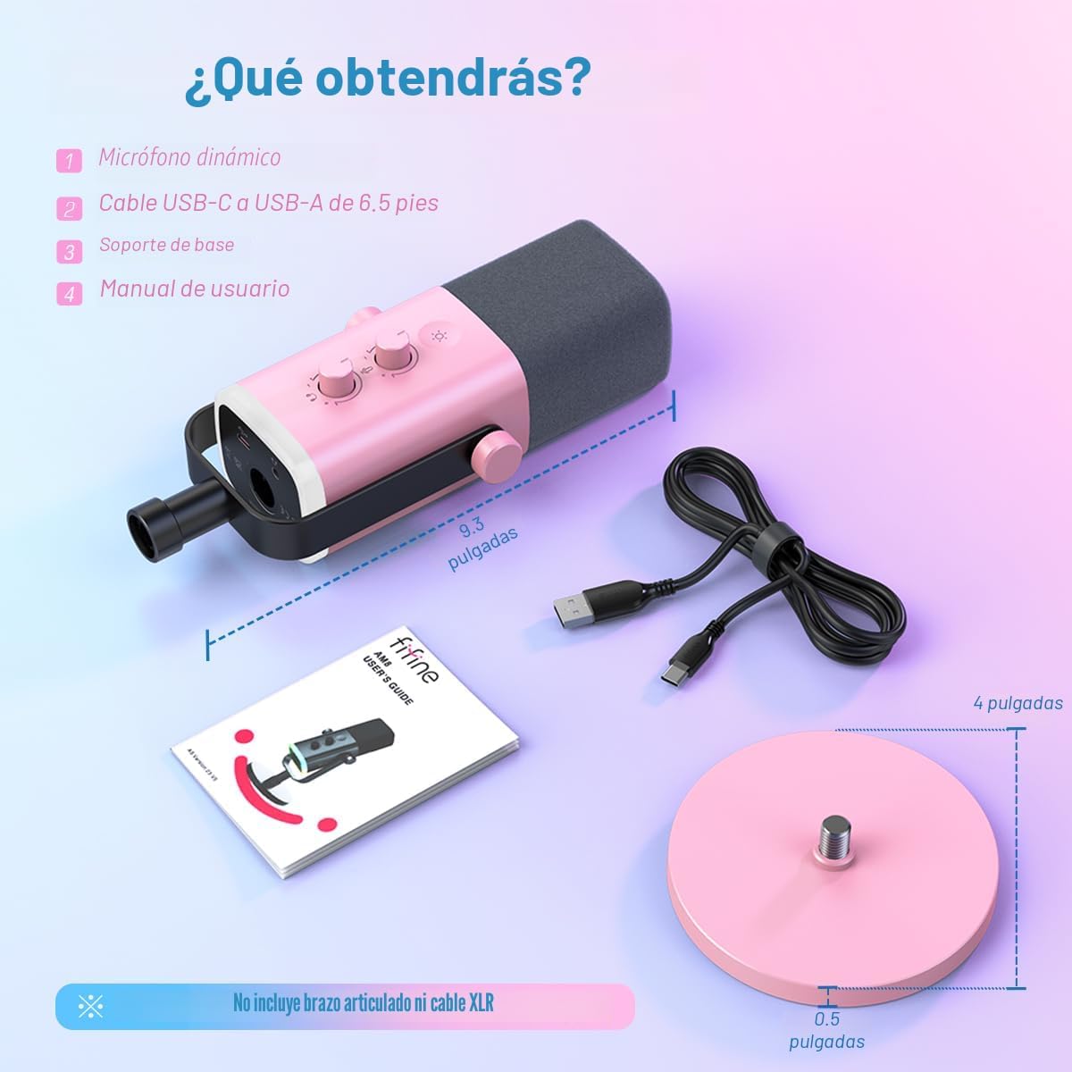 FIFINE AmpliGame AM8P XLR\/Micrófono dinámico USB para grabación de...