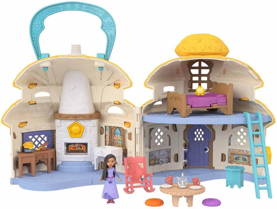 Mattel Disney's Wish Mini Muñeca y Estuche de Juego de Casa de...