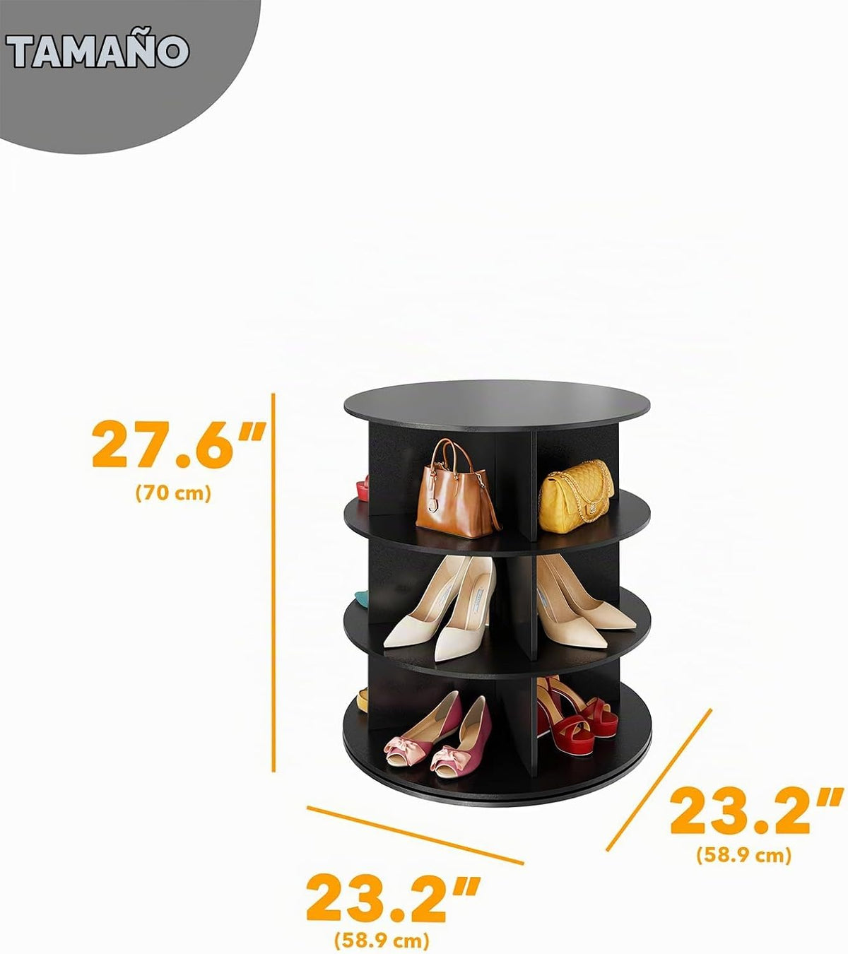 SpaceAid Torre Zapatero Giratorio de 3 Niveles, Exhibidor de Zapato...