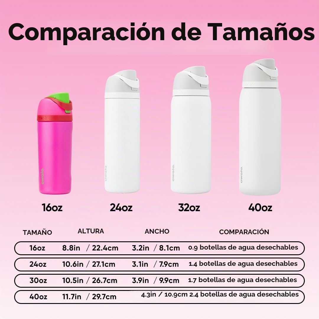 Owala FreeSip - Botella de agua de acero inoxidable para niños, 16...
