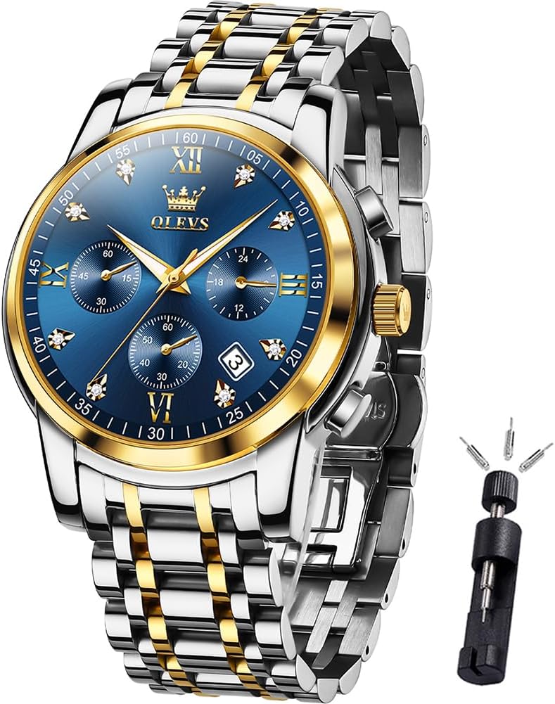 OLEVS Relojes para hombre Relojes de cronógrafo de fácil lectura lu...
