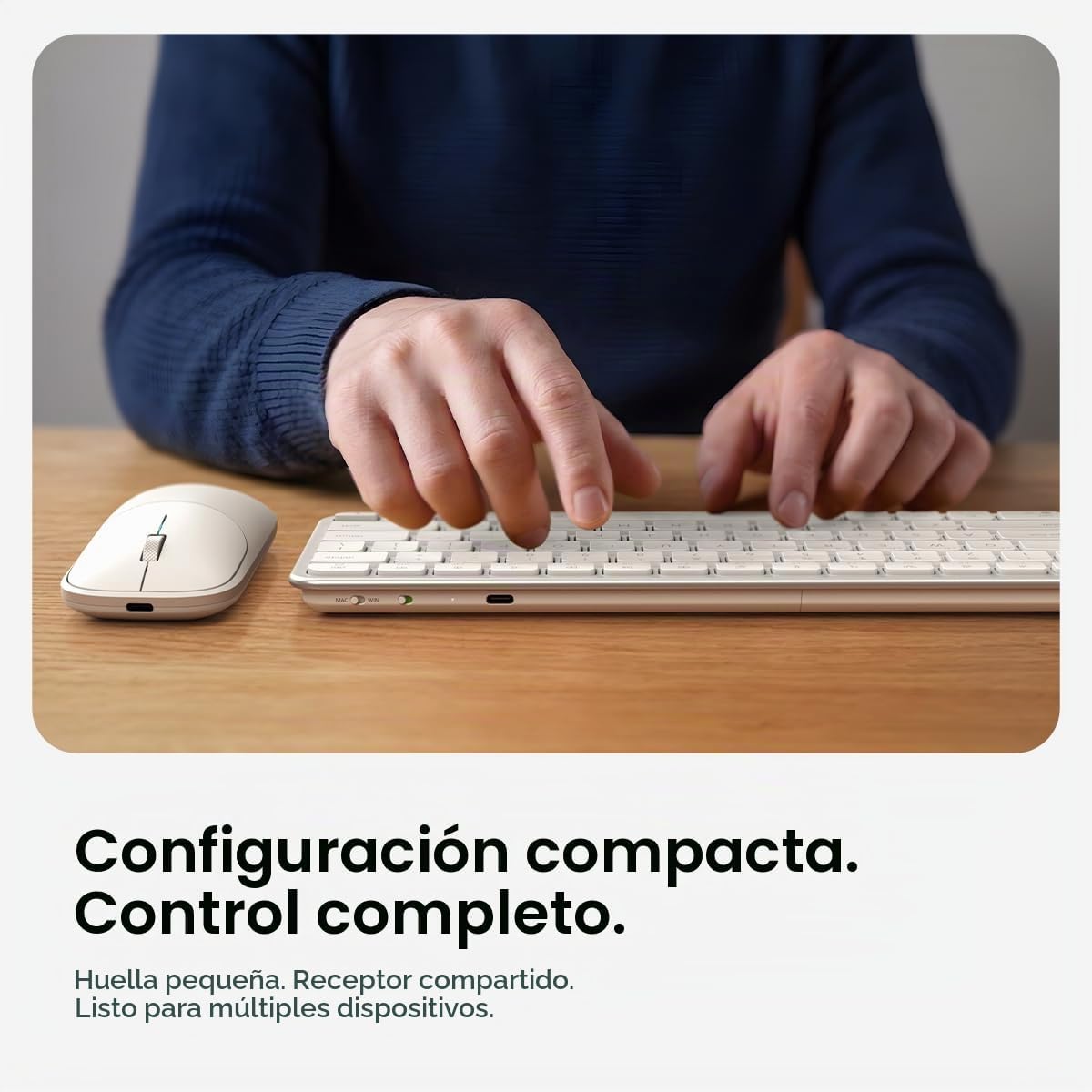 Satechi Slim CEX1 - Combo de teclado y mouse inalámbricos, Bluetoot...