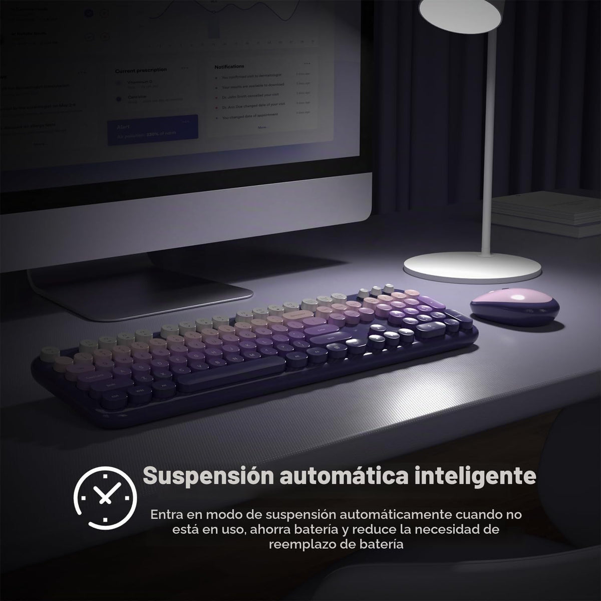 MOFII Combo de teclado y mouse inalámbricos, juego de teclado y mou...