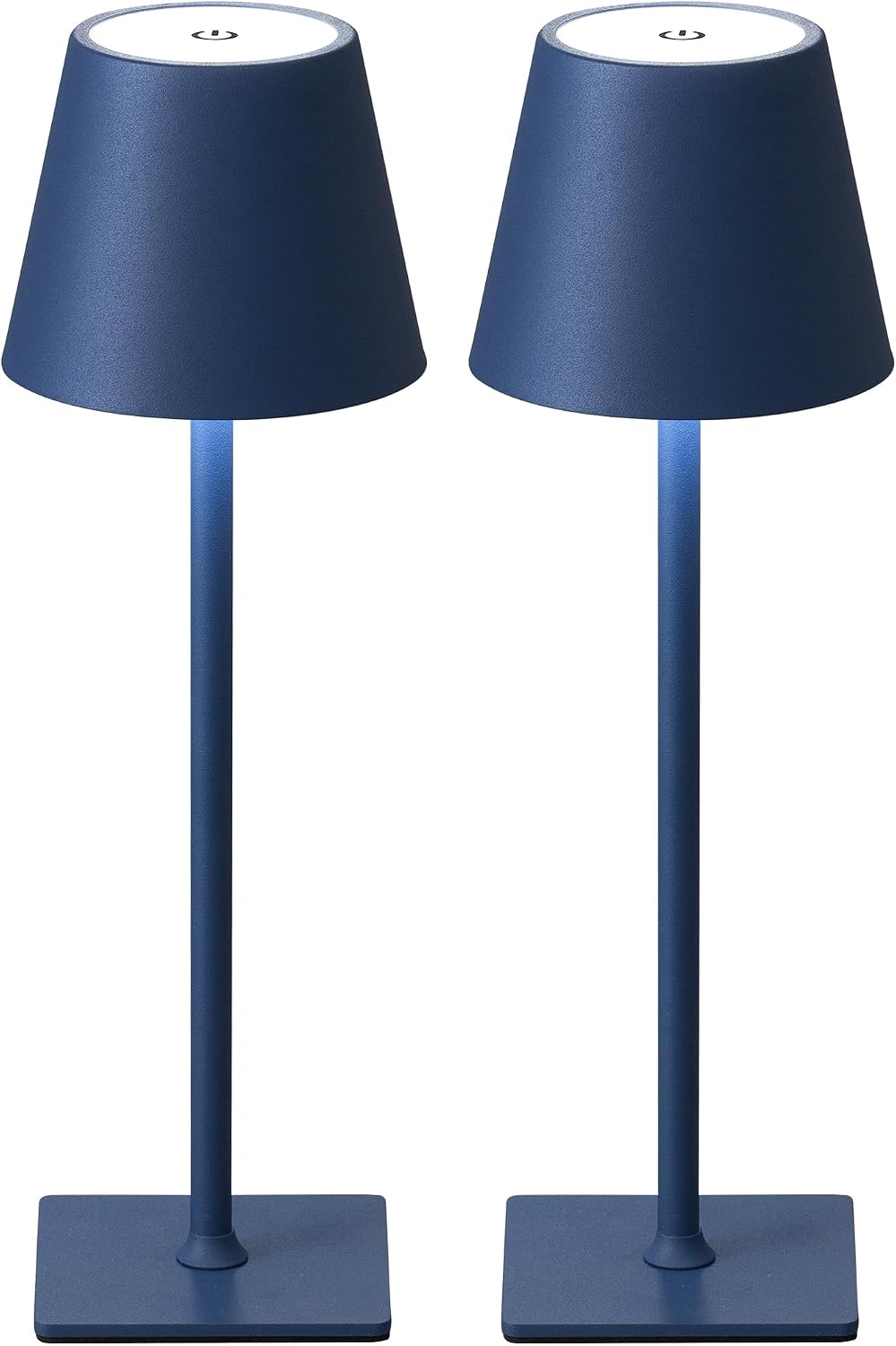 KDG Paquete de 2 lámparas de mesa azules inalámbricas, lámparas de...
