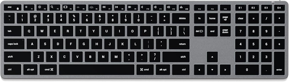 Teclado retroiluminado Bluetooth Satechi Slim X3, sincronización mu...