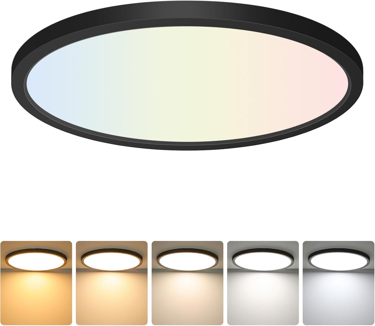 Brightever Lámpara LED de techo empotrada de 12 pulgadas, regulable...