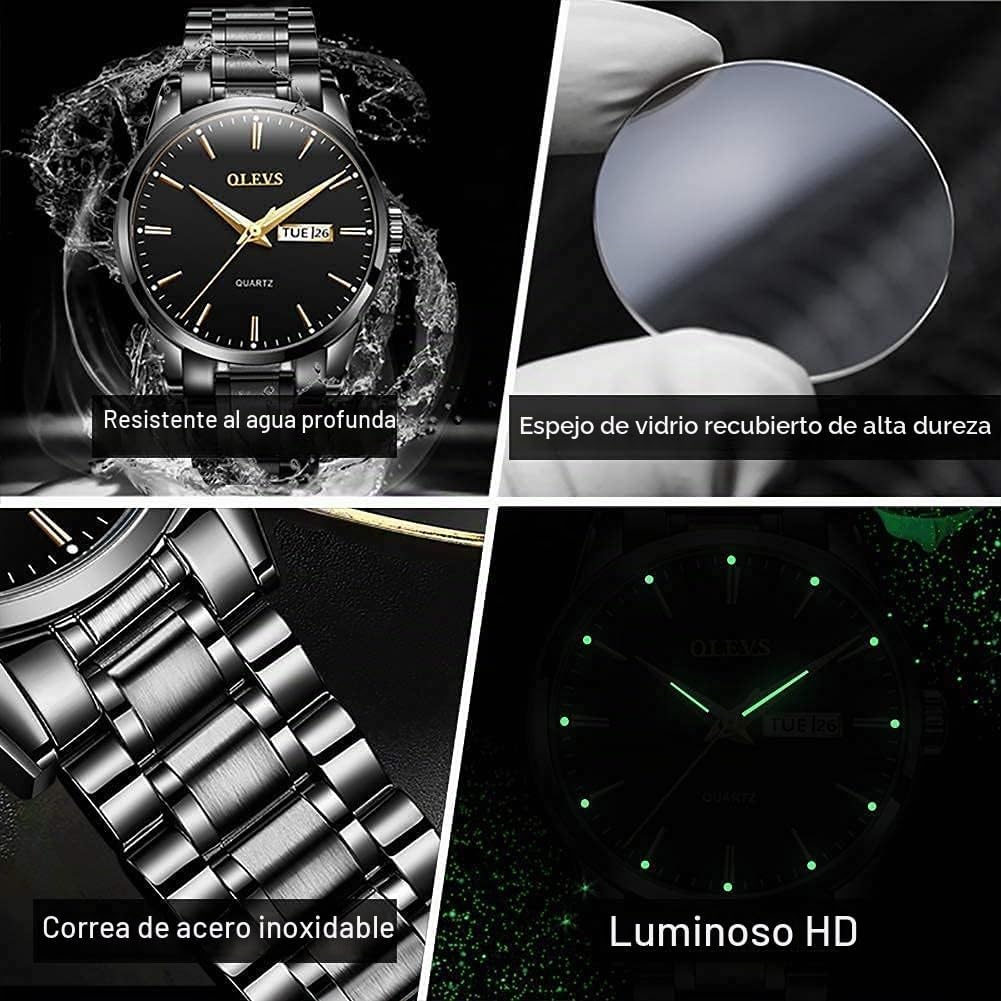 OLEVS Relojes para hombre Relojes de cronógrafo de fácil lectura lu...