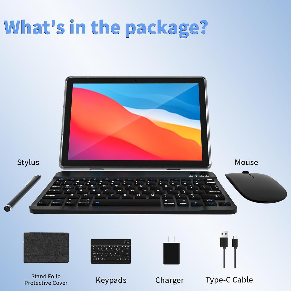 ECOPAD Tablet Android 15, tabletas de 10 pulgadas con teclado y mou...
