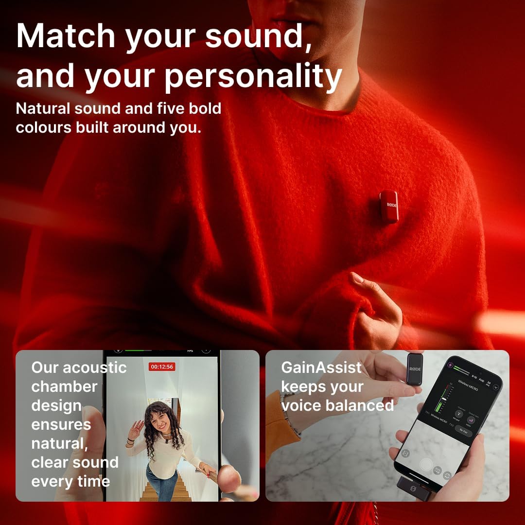 RØDE Wireless Micro - Micrófono inalámbrico compacto, dos micrófono...