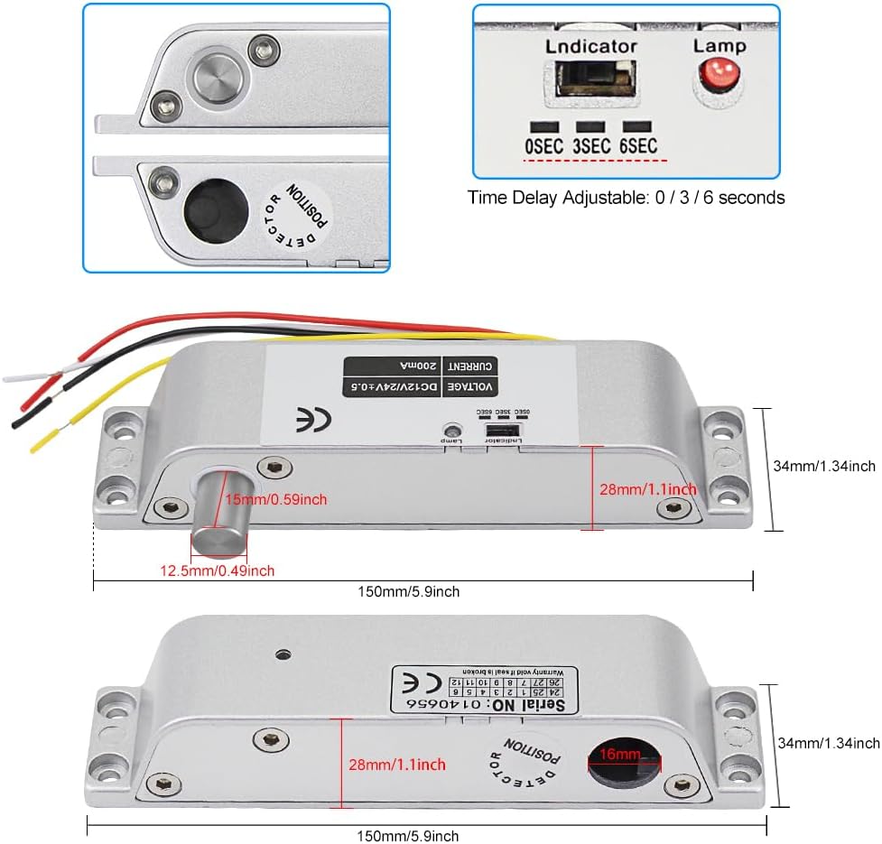 LIBO Kit completo de teclado de control de acceso RFID 125KHz con b...