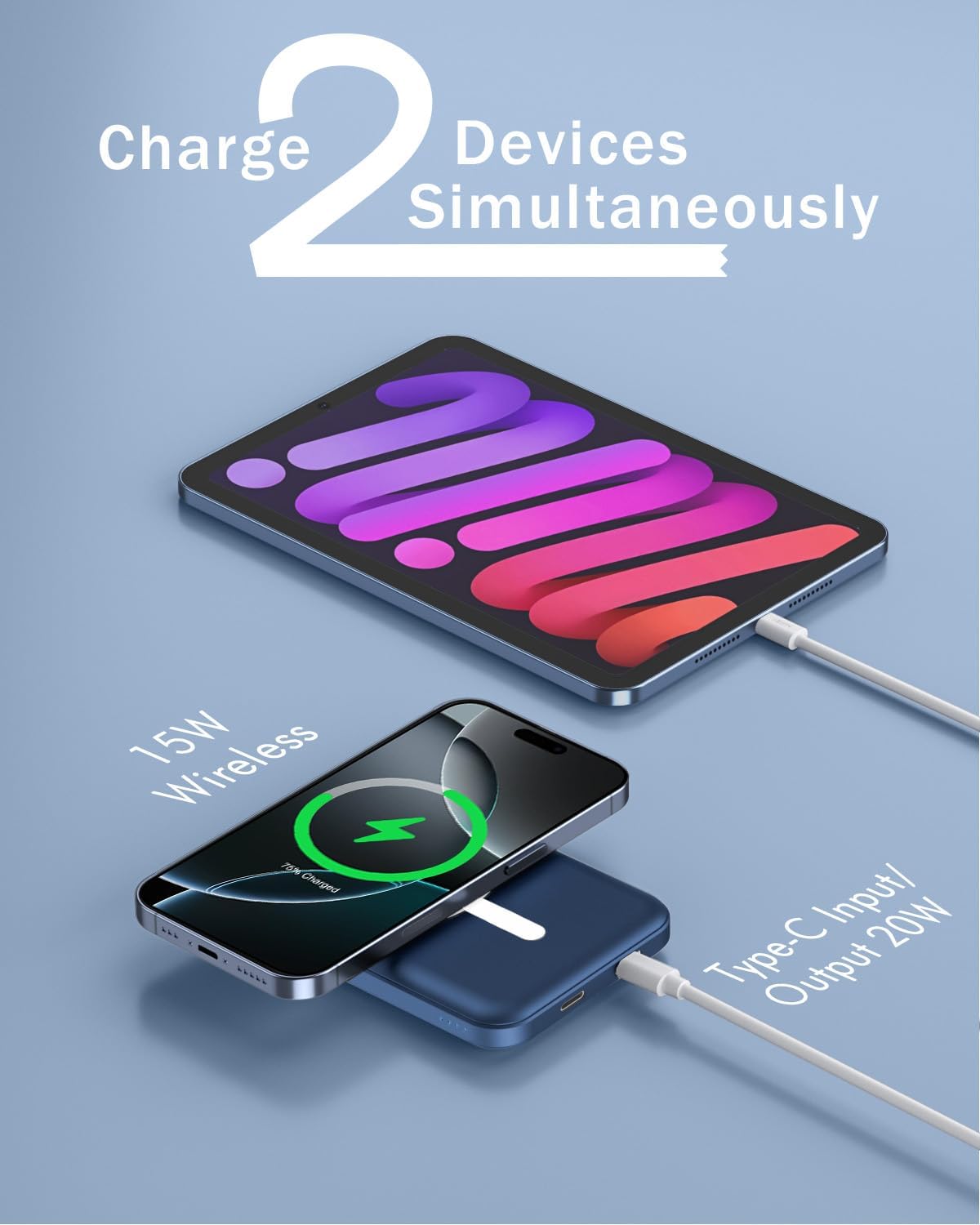 podoru para MagSafe Power Bank 5000mAh, cargador portátil magnético...