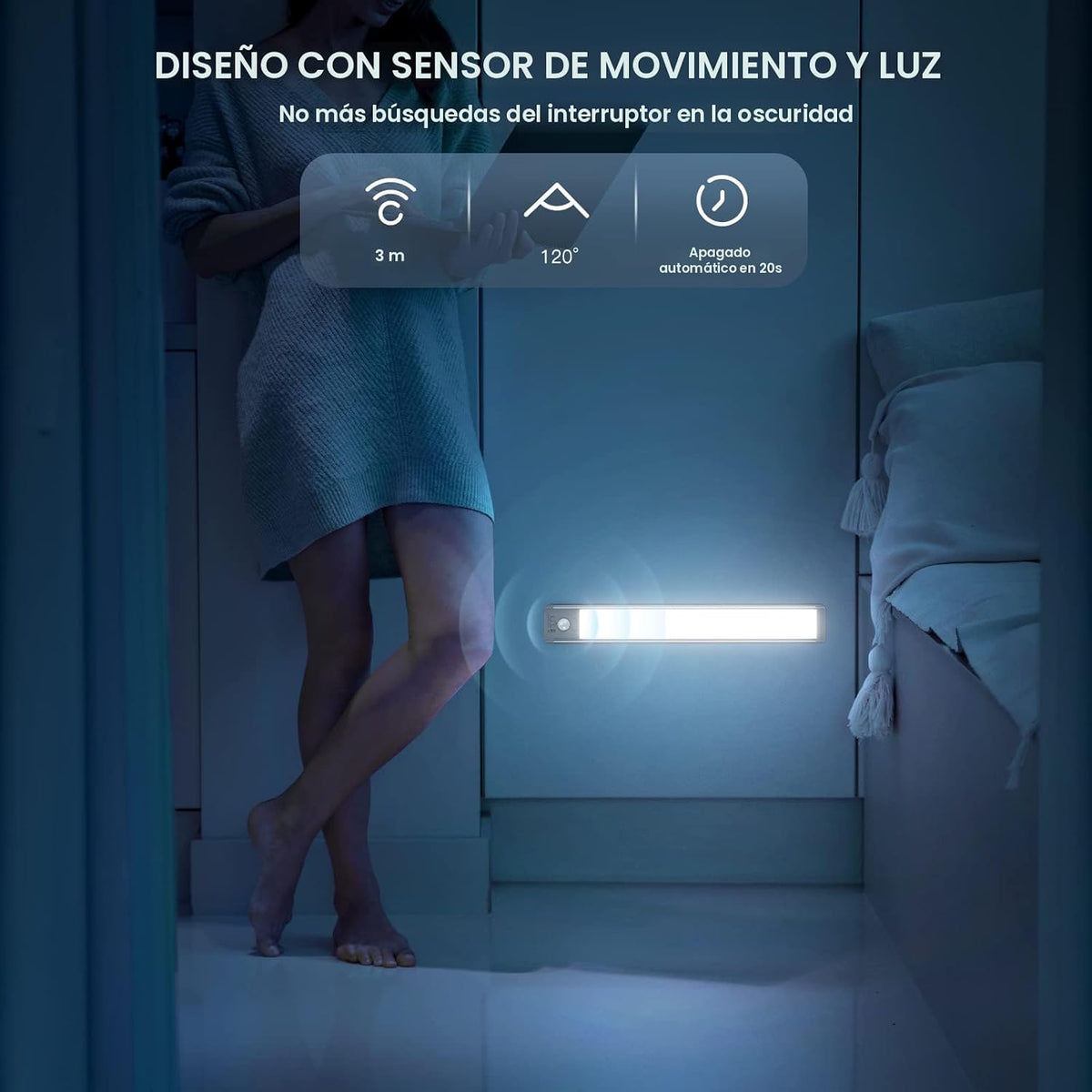 Iluminación para debajo del gabinete de 14.7 pulgadas con 3 tempera...
