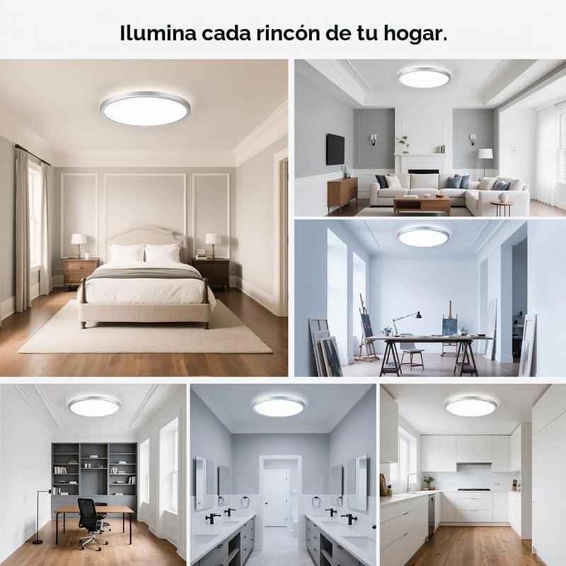 BLNAN Lámpara de techo LED regulable con control remoto, 12 pulgada...