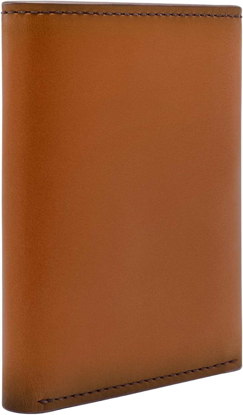 Fossil Billetera triple de cuero para hombre, Sillín bruñido, Trifold