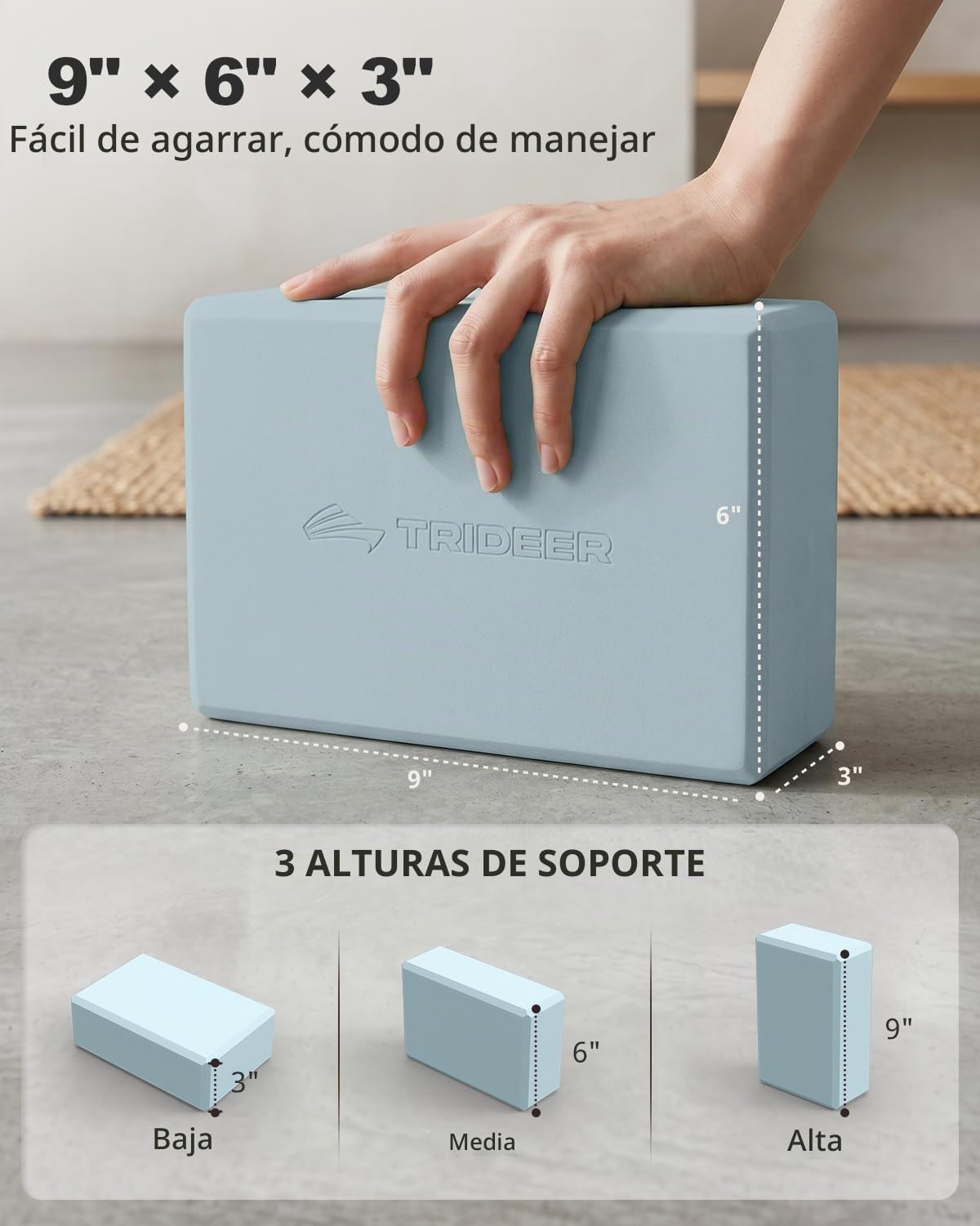 Trideer - Bloques de yoga (paquete de 2), bloques de espuma suave a...