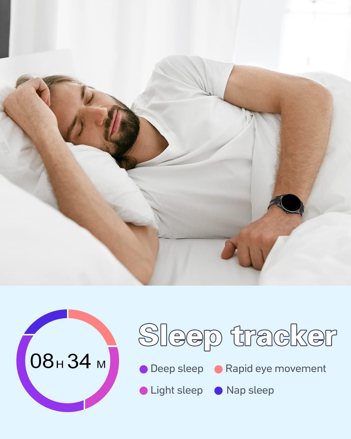 HUAKUA Reloj inteligente para mujeres y hombres, responde\/hacer ll...