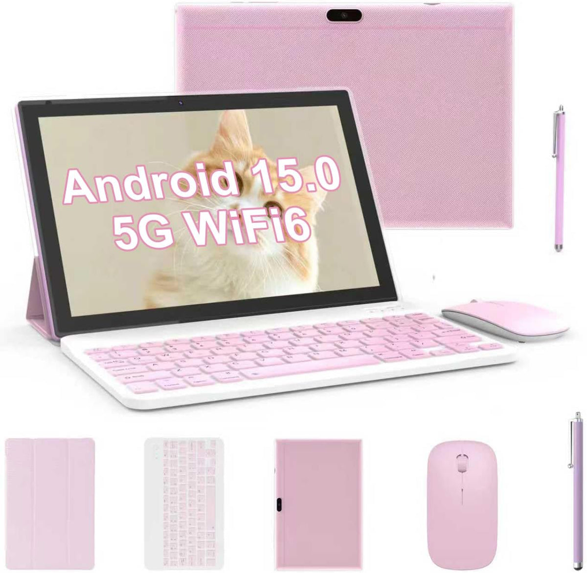 Tableta 2 en 1 Tablets 10 pulgadas Android 15 Tablet Set con funda...