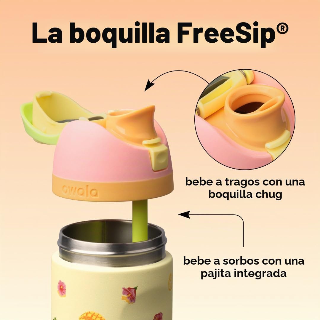 Owala FreeSip - Botella de agua de acero inoxidable de 24 onzas, si...