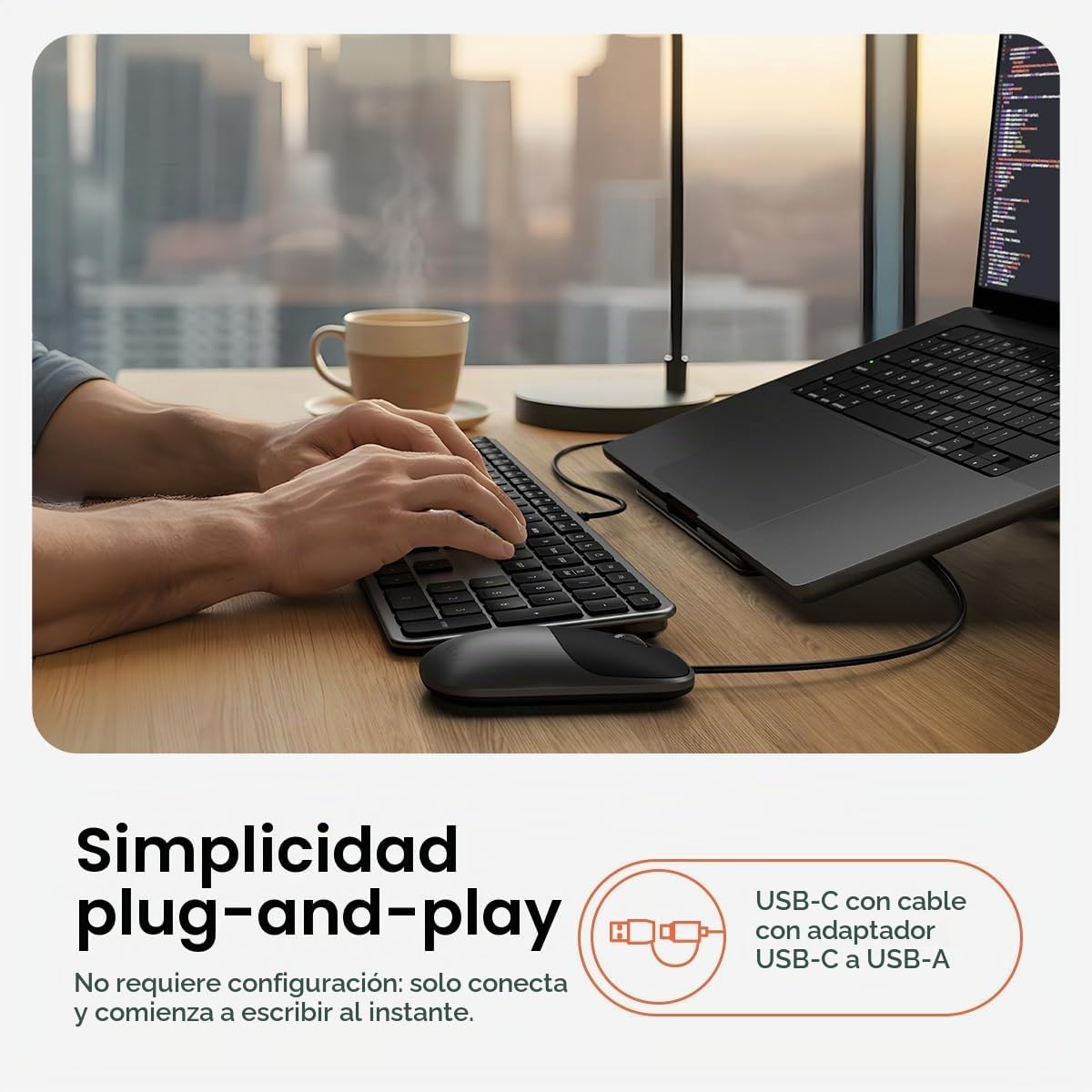 Satechi Teclado delgado LX3 con cable, conmutación de SO multiplata...
