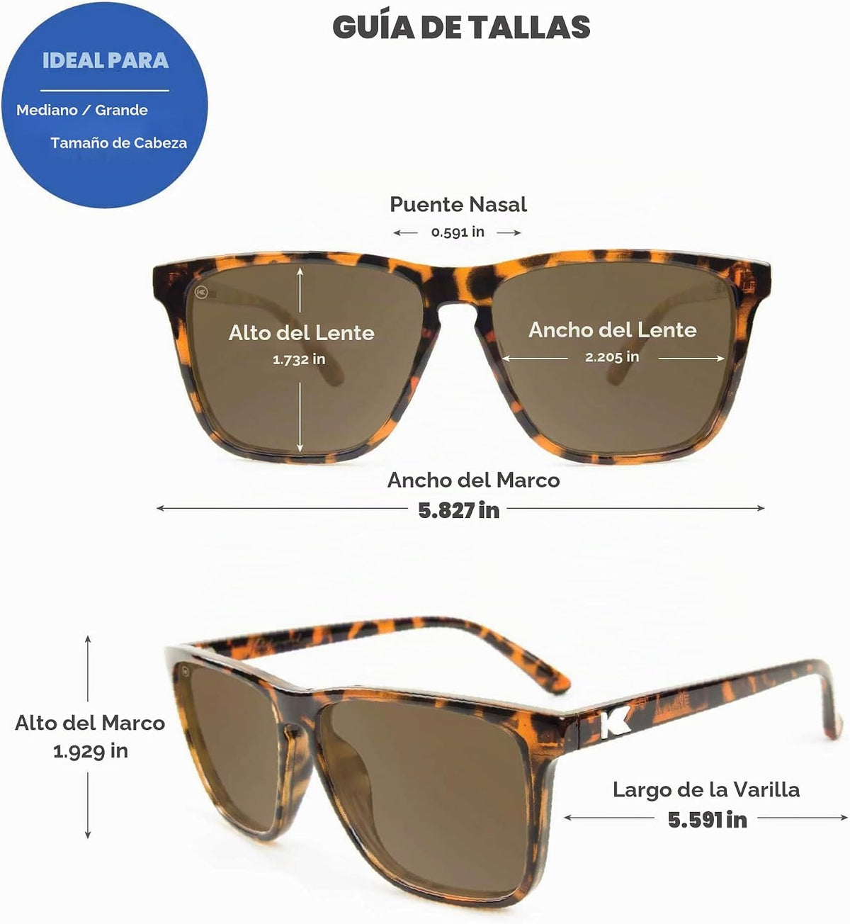 Knockaround Gafas de sol polarizadas cuadradas para hombres y mujer...